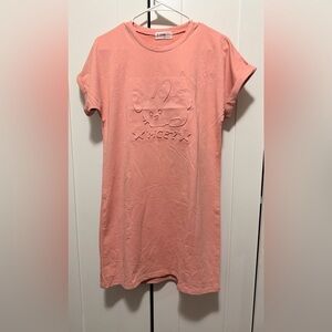 T-ONE Peach Pink Tee Dress One Size Korea Design